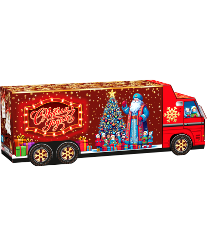 Машина с подарками (глиттерный лак)